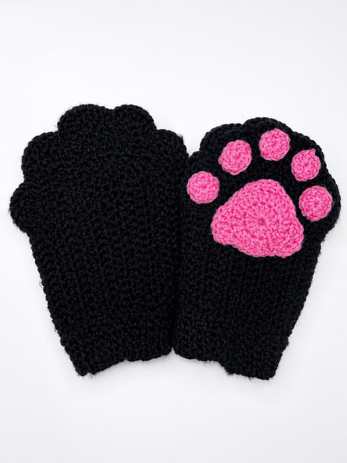 Cat Paw Fingerless Gloves | Kawaii Hand Warmers | Handmade Cat Lover Mittens