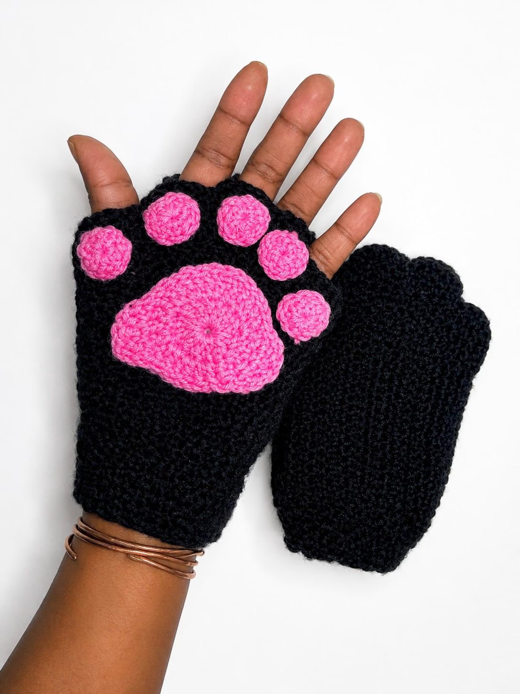 Cat Paw Fingerless Gloves | Kawaii Hand Warmers | Handmade Cat Lover Mittens