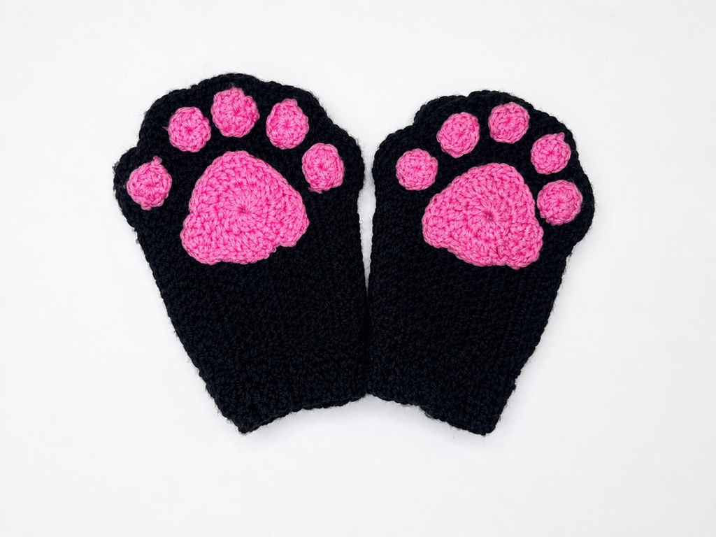 Cat Paw Fingerless Gloves | Kawaii Hand Warmers | Handmade Cat Lover Mittens